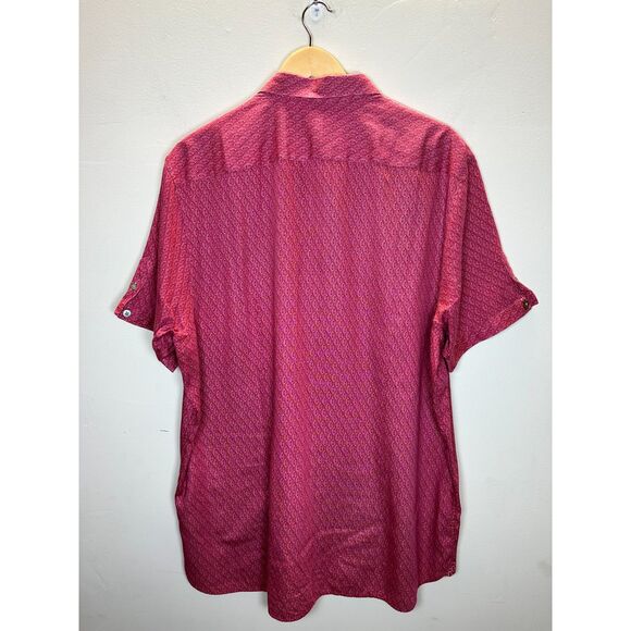 Ted Baker London Men's Size 7 Pink Button Up Shirt Short Sleeve EUC - Picture 2 of 5